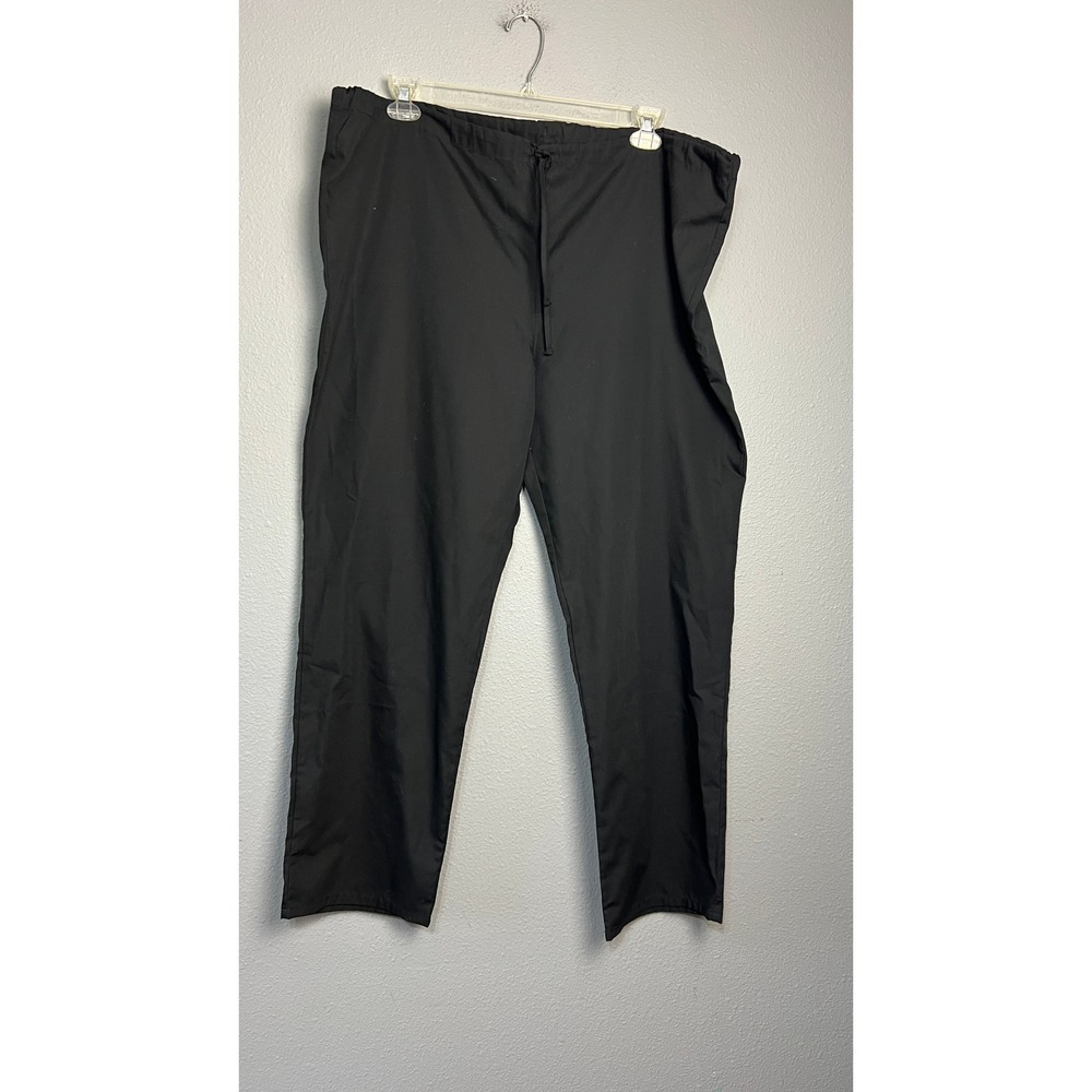 Cherokee Workwear Scrub Pants Black‎ XL Drawstring Straight Leg Medical Dental